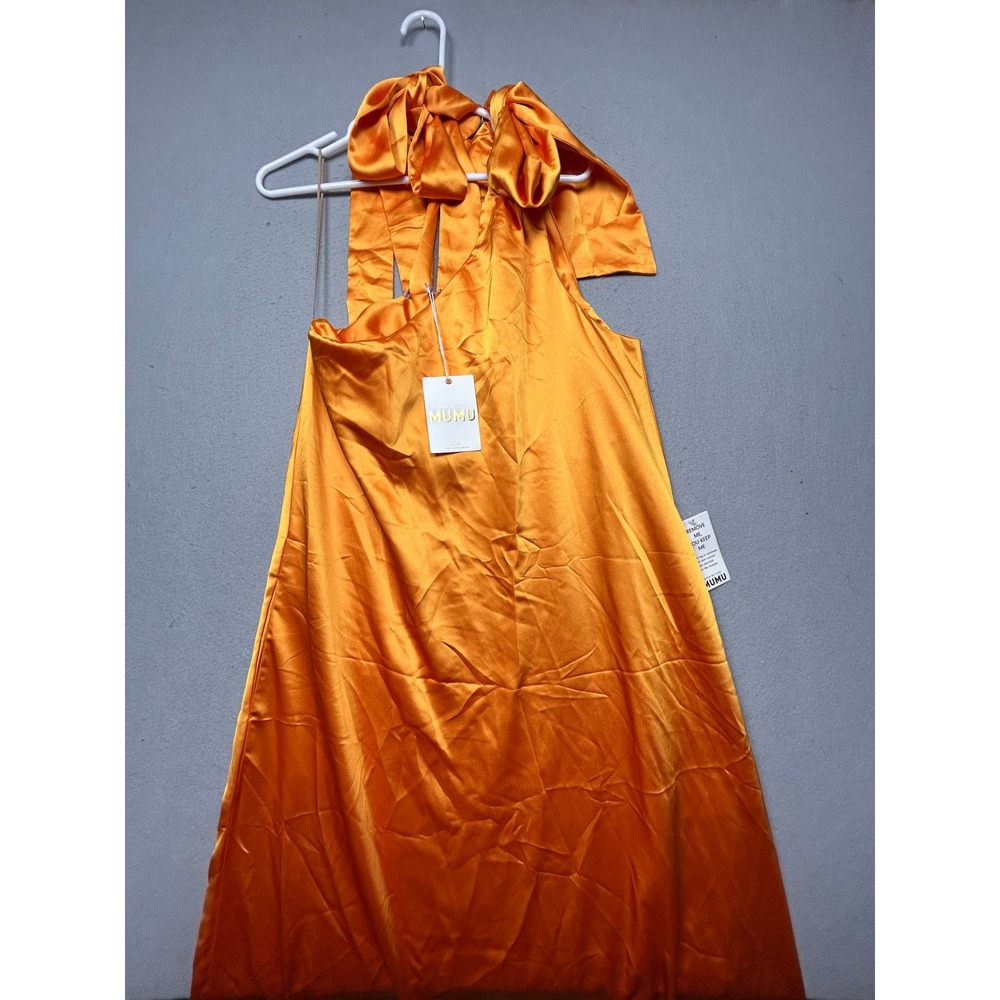 Show Me Your Mumu Jackie Maxi Dress Polyester Orange Large Womens